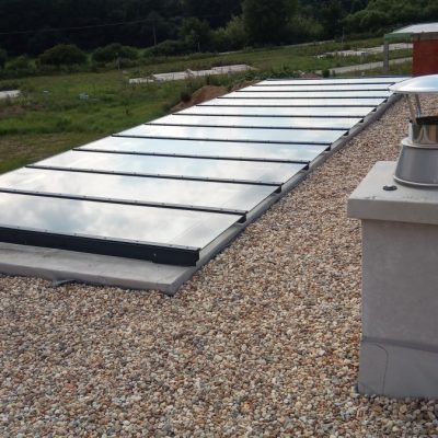 Prekrytie terasy Mala Ida - hliník v kombinácií so sklom